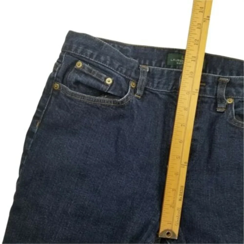 Polo Ralph Lauren Womens Sz 10 Boot Cut Jeans Blue Mid Rise Dark Wash W32 L29.5 - Picture 7 of 12